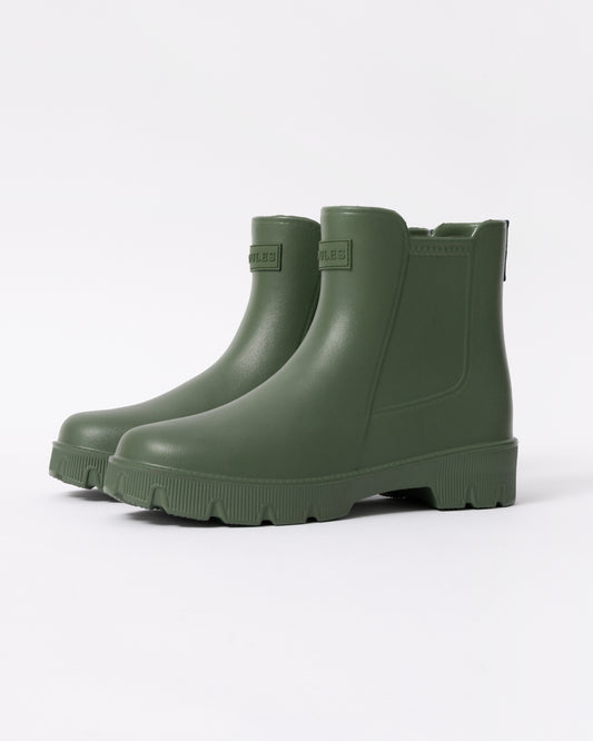 Joules Raindance Womens Short Wellies - Khaki Green