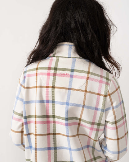 Close up of the back Joules Saunton Womens Funnel Neck Sweatshirt - Cream Check