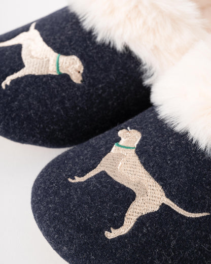 Joules Slippet Womens Slippers - Navy