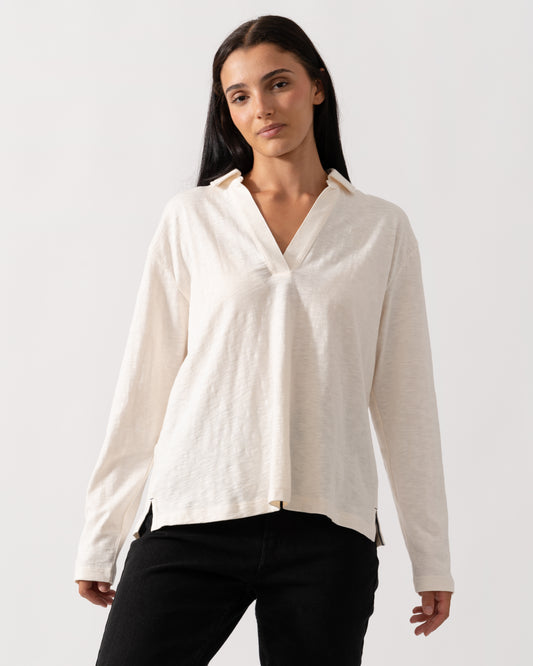 Joules Tallie Slub Womens Long Sleeve Top - Cream