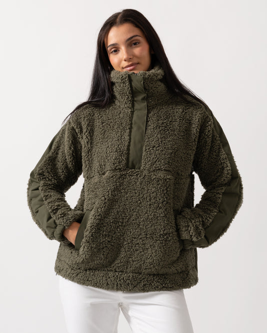 Joules Tilly Womens 1/4 Zip Fleece - Green