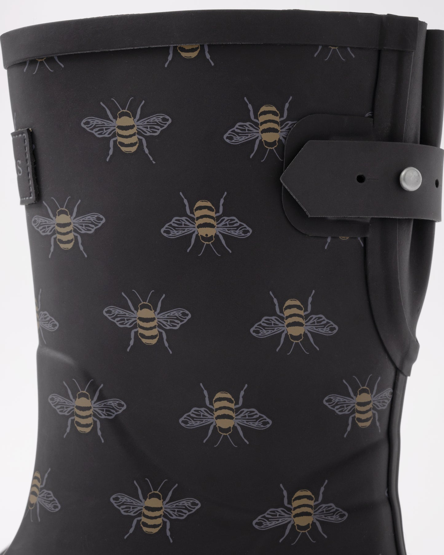 Joules Wistow Womens Wellies - Black Bee - bee detail