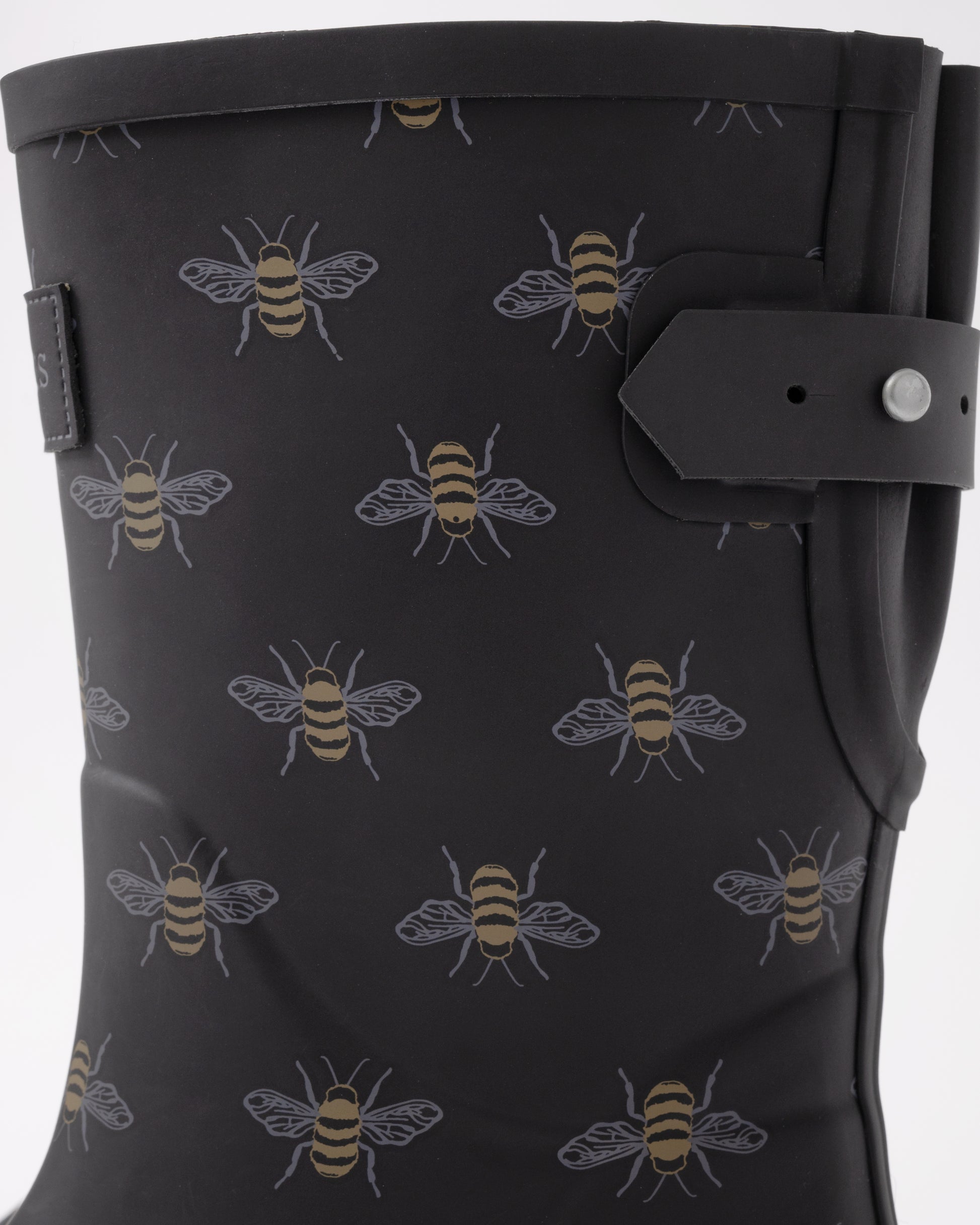 Joules Wistow Womens Wellies - Black Bee - bee detail