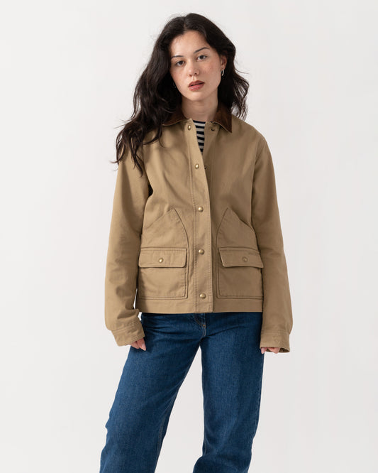 Front of Joules Womens Barn Jacket - Tan Brown