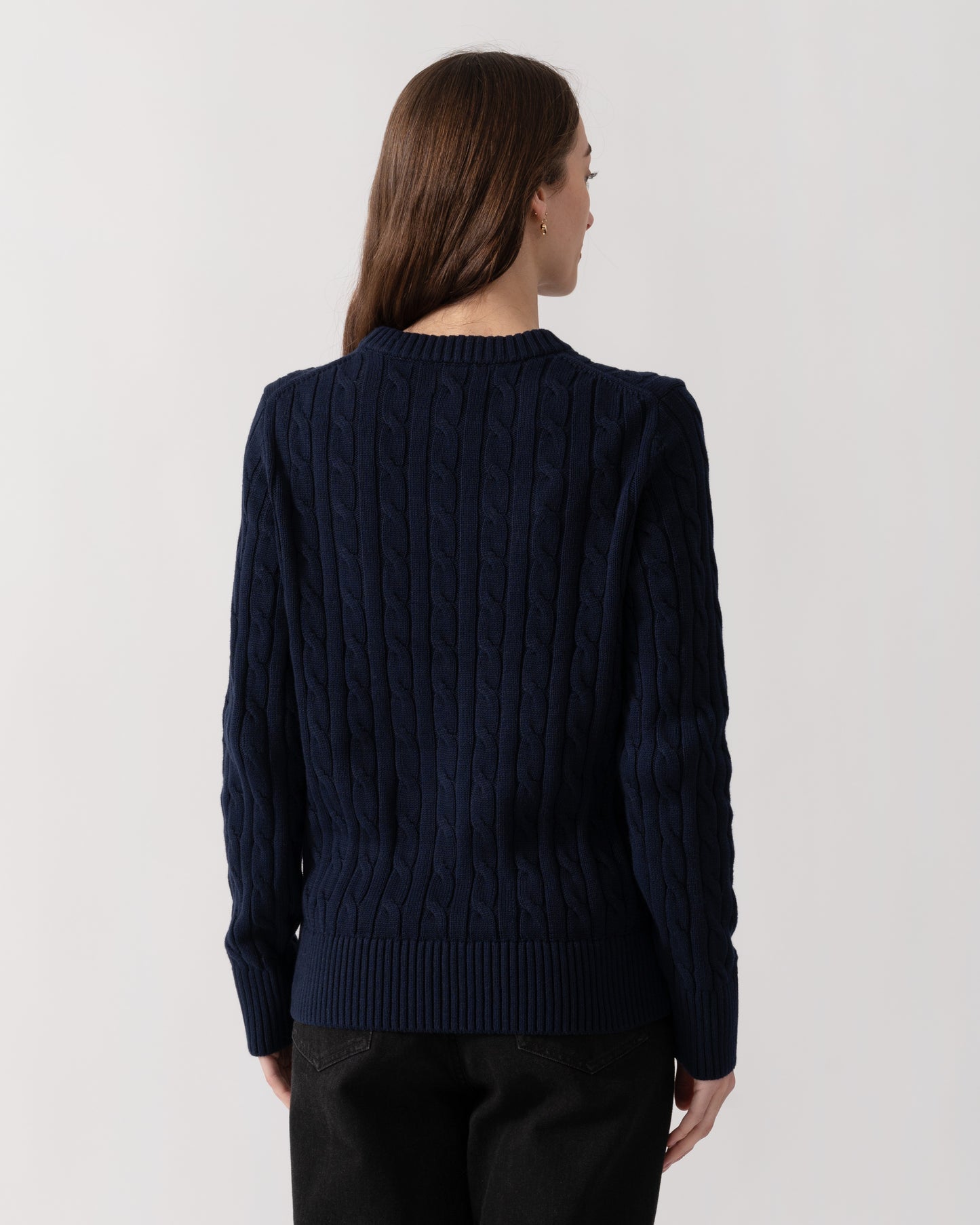 Joules Womens Classic Cable Knit Jumper - Navy