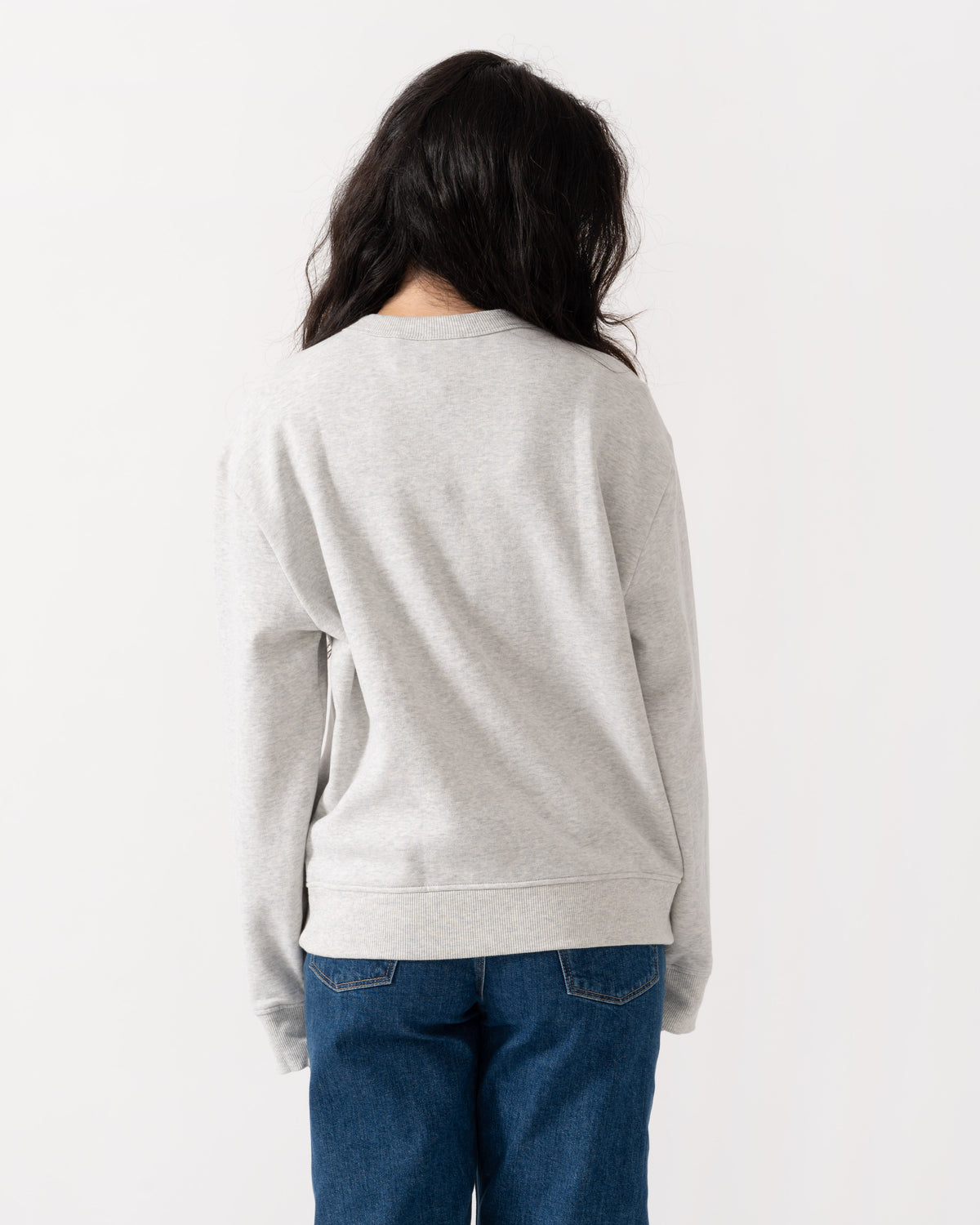 Back of the Joules Womens Embroidered Jonty Crew Neck Sweatshirt - Grey