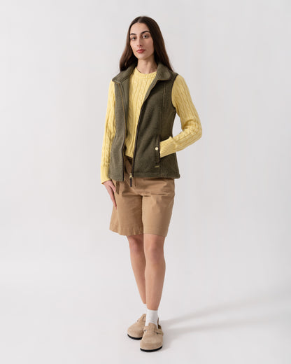 Joules Womens Heritage Borg Gilet - Green | CHO | Designer 