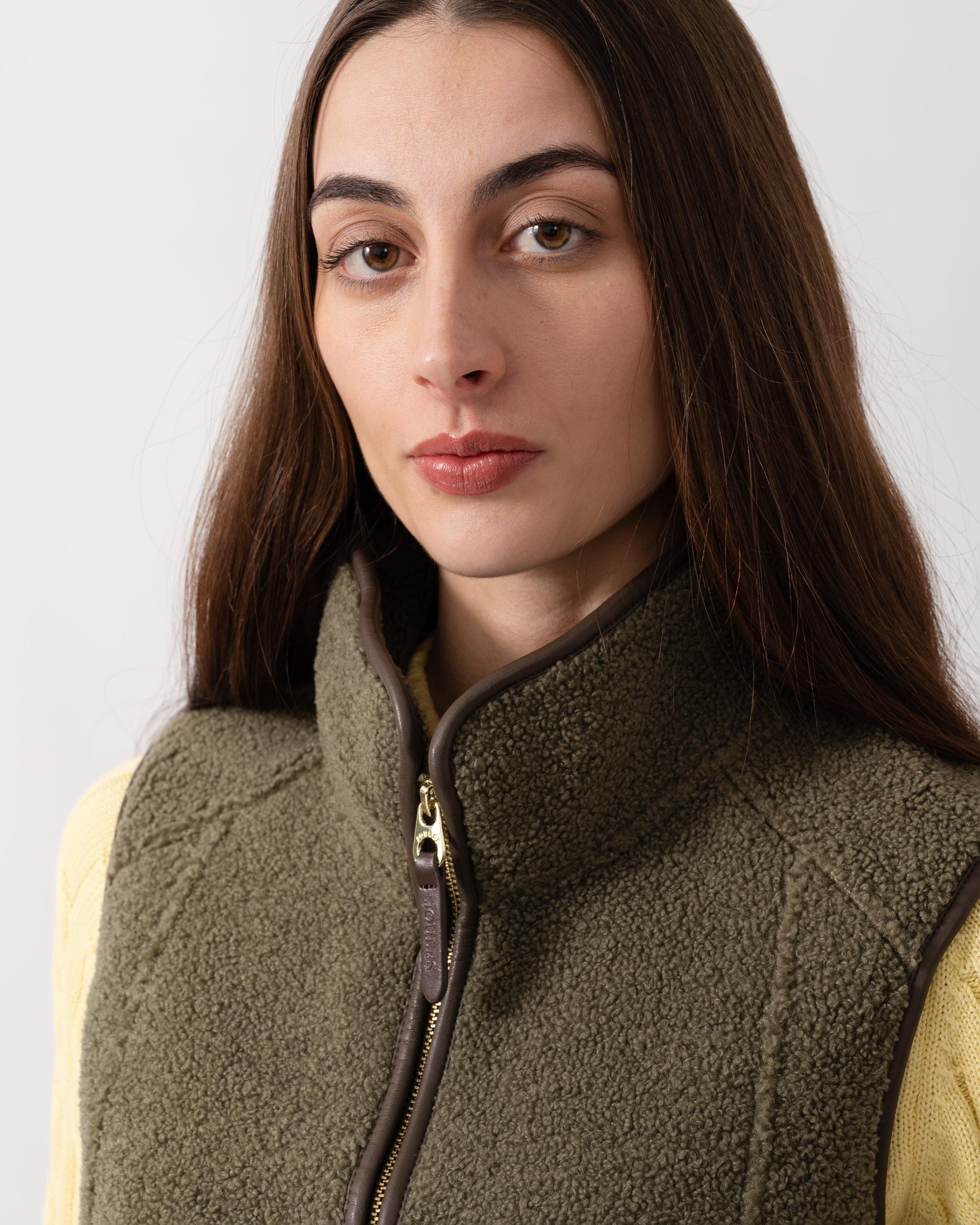 Joules Womens Heritage Borg Gilet - Green | CHO | Designer 