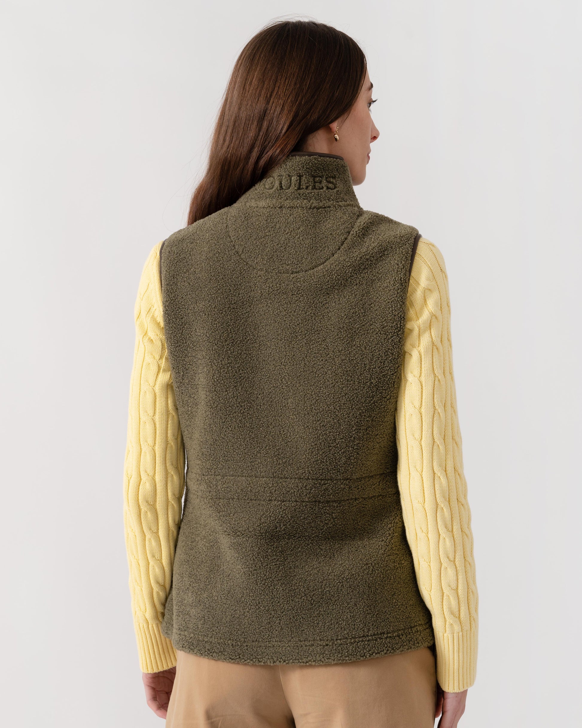Joules Womens Heritage Borg Gilet - Green | CHO | Designer 