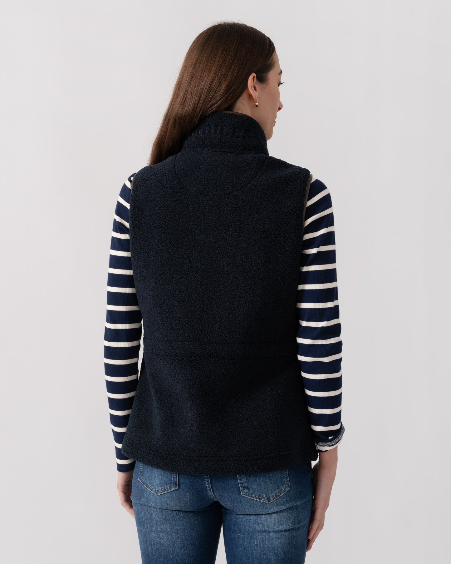 Joules Womens Heritage Borg Gilet - Navy | CHO | Designer Womens Fleece Gilets