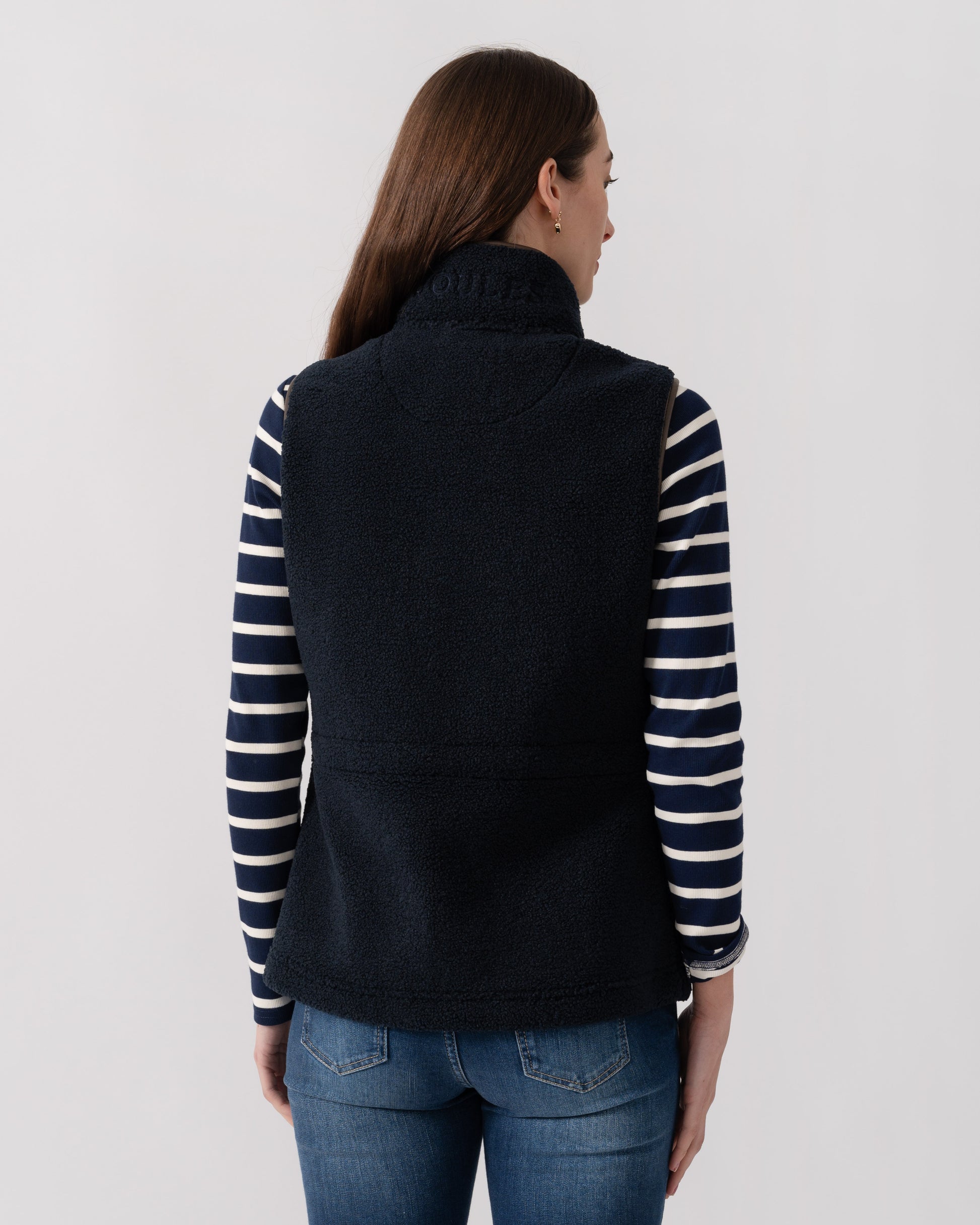 Joules Womens Heritage Borg Gilet - Navy | CHO | Designer Womens Fleece Gilets