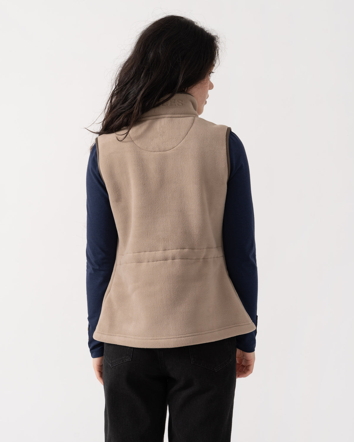 Back of Joules Womens Heritage Gilet - Mink Brown