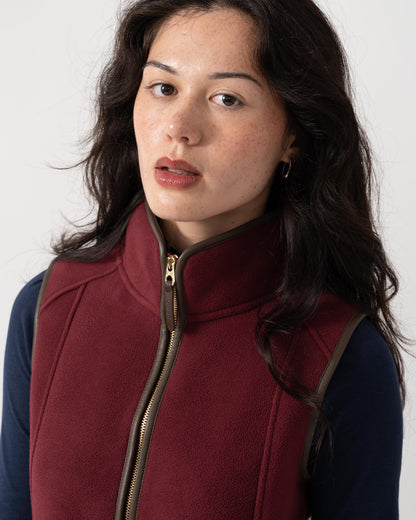 Close up of Joules Womens Heritage Gilet - Red
