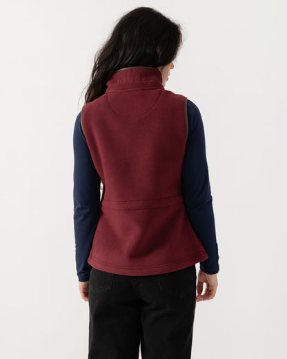 Back of Joules Womens Heritage Gilet - Red