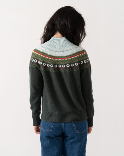 Back of the Joules Womens Landscape Fairisle Jumper - Green