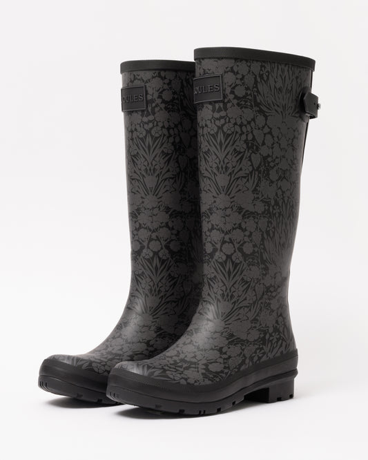 Joules Womens Tall Printed Welly - Black