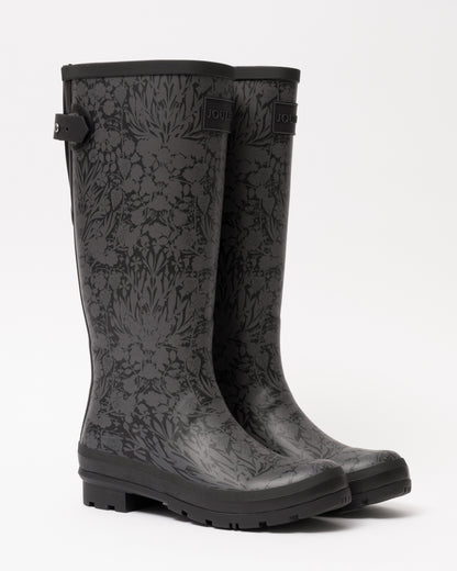 Joules Womens Tall Printed Welly - Black