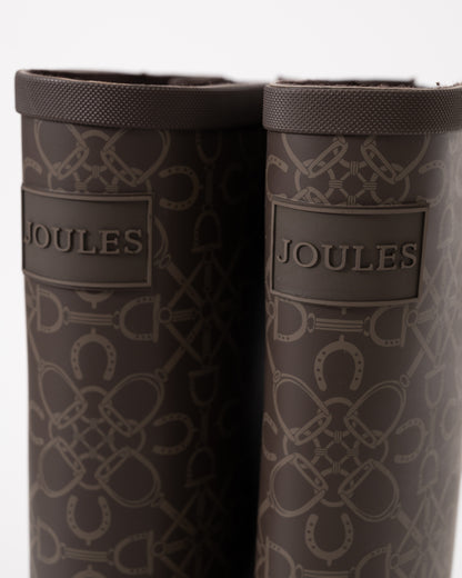 Joules Womens Tall Printed Welly - Brown