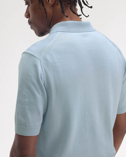 Fred Perry Mens Cotton Knitted Shirt - Light Smoke 146