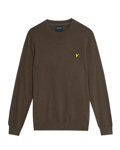 Lyle & Scott Cotton Merino Mens Crew Neck Jumper - X863 Espresso