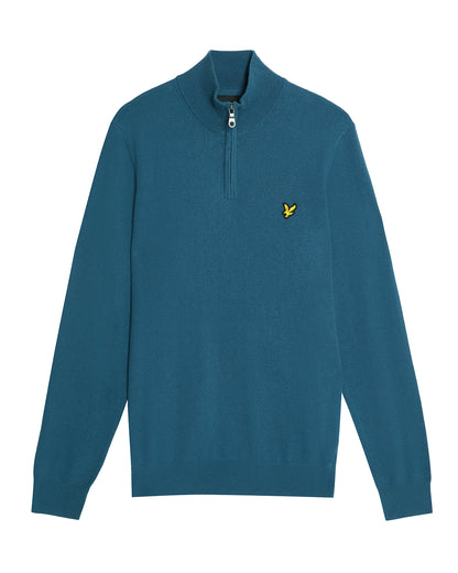 Lyle & Scott Cotton Merino Mens Quarter Zip Jumper - X862 Deep Water