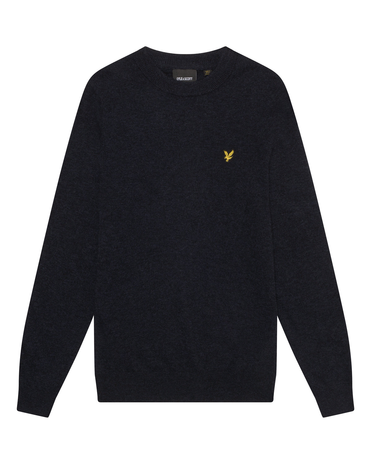 Lyle & Scott Lambswool Blend Crew Neck Jumper - Z56 Dark Navy Marl
