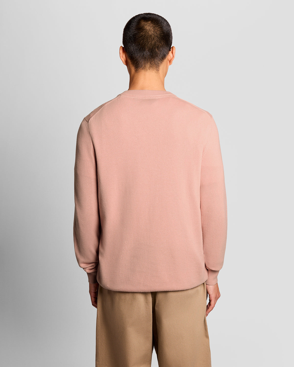 Lyle & Scott Cotton Crew Neck Mens Jumper - Y120 Pink Grapefruit