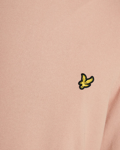 Lyle & Scott Cotton Crew Neck Mens Jumper - Y120 Pink Grapefruit