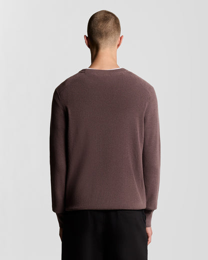 Lyle & Scott Engineered Rib Crew Neck - X863 Espresso