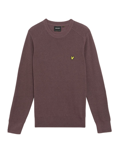 Lyle & Scott Engineered Rib Crew Neck - X863 Espresso