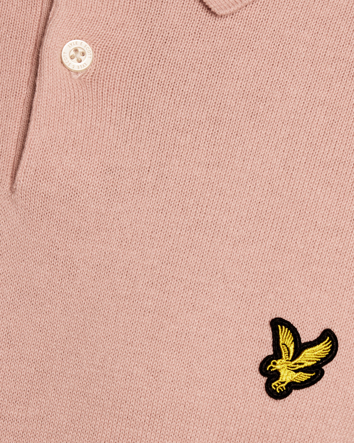 Lyle & Scott Cotton Short Sleeve Mens Knitted Polo - Y120 Pink Grapefruit