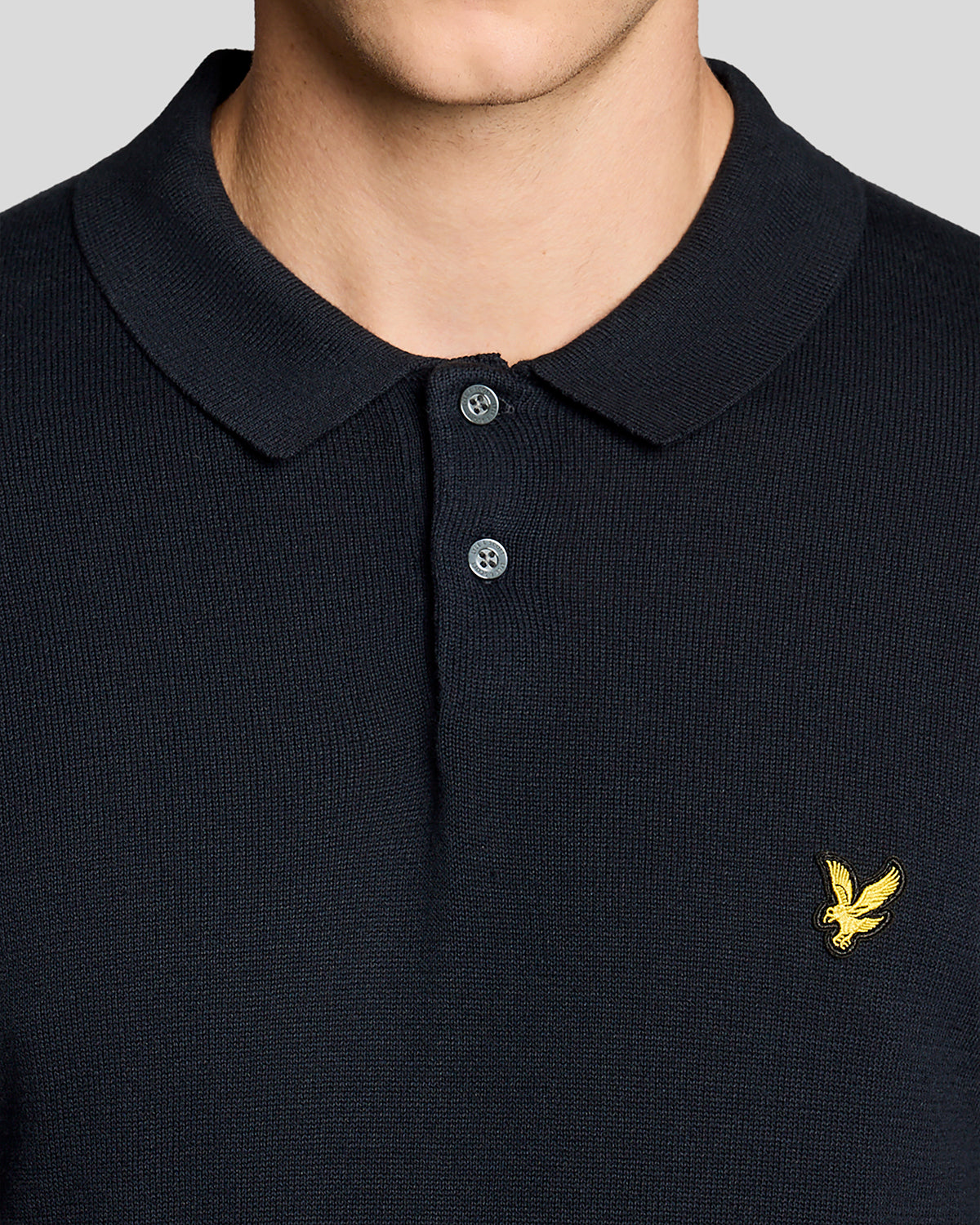 Lyle & Scott Cotton Short Sleeve Mens Knitted Polo - Z271 Dark Navy