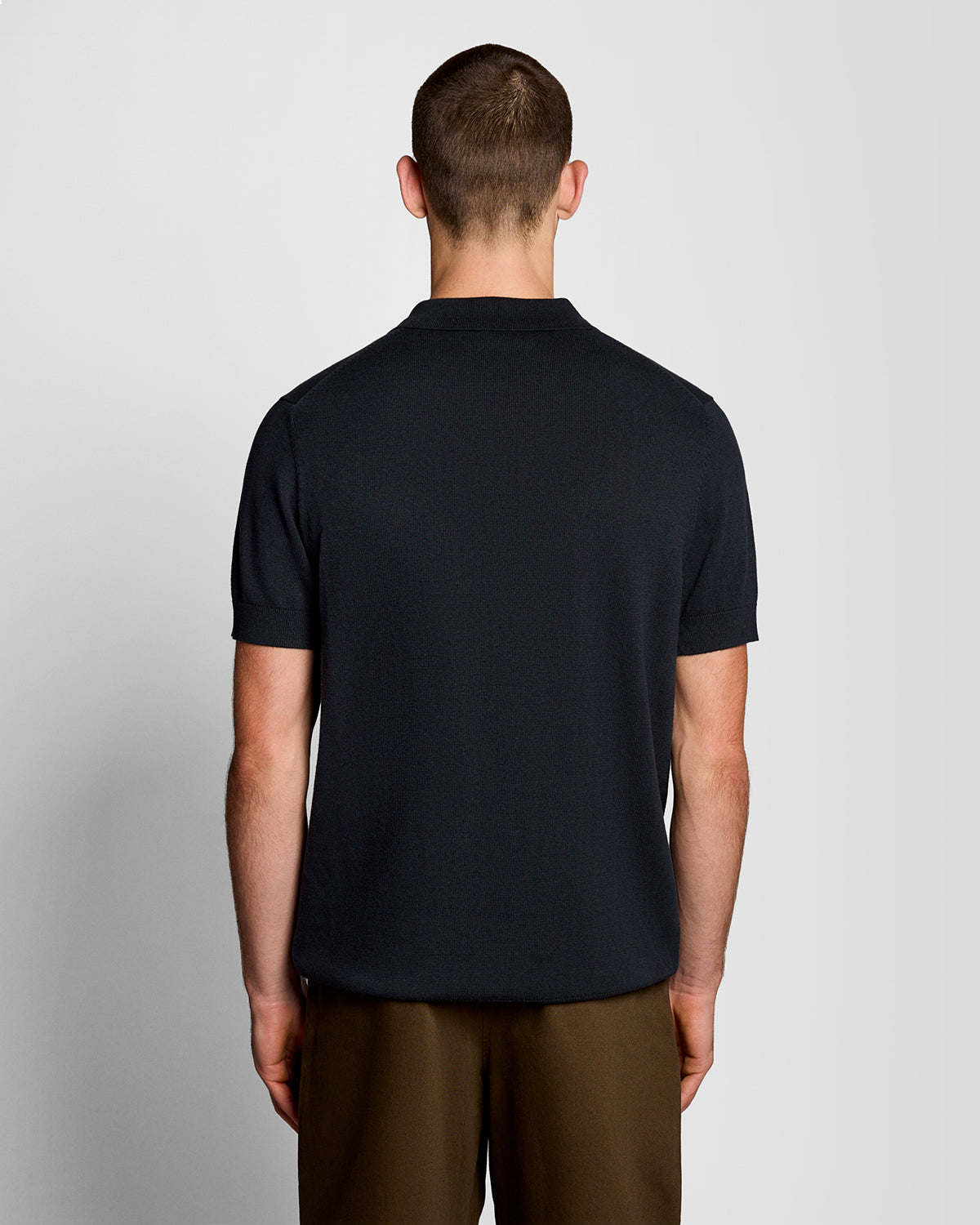 Lyle & Scott Cotton Short Sleeve Mens Knitted Polo - Z271 Dark Navy