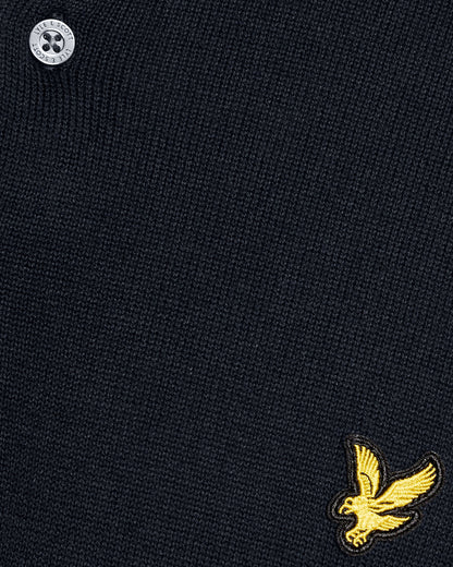 Lyle & Scott Cotton Short Sleeve Mens Knitted Polo - Z271 Dark Navy