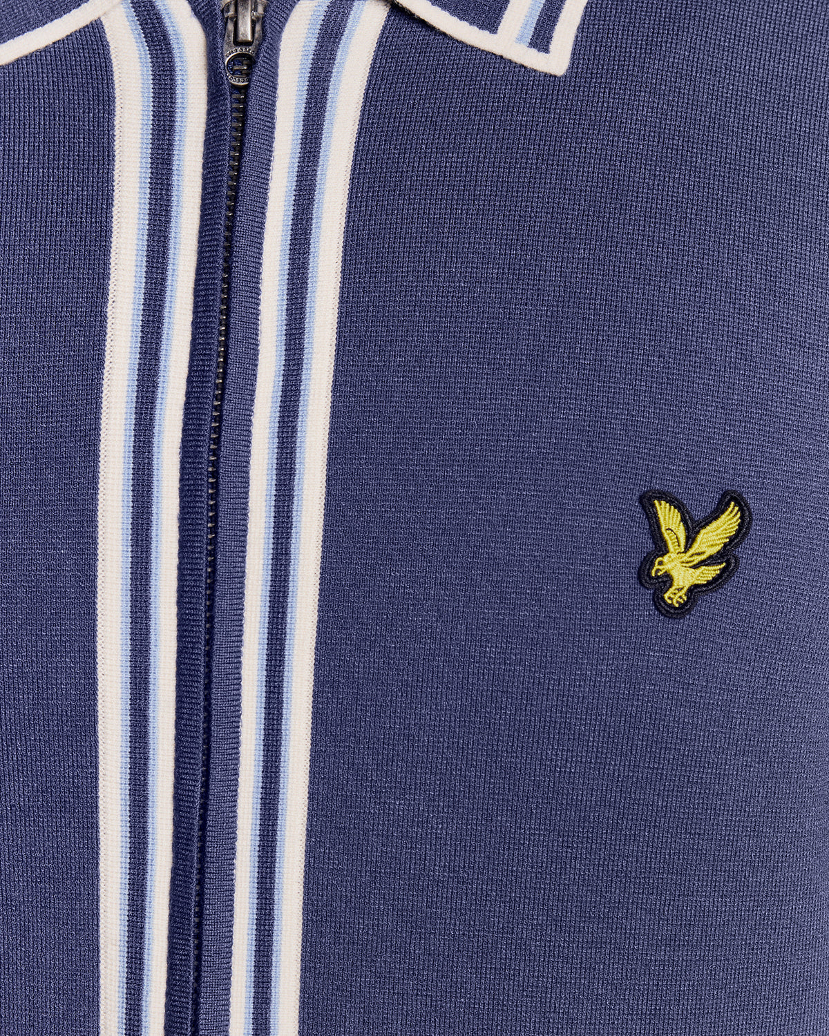 Lyle & Scott Tipped Mens Knitted Full Zip Jacket - Y125 Rich Navy