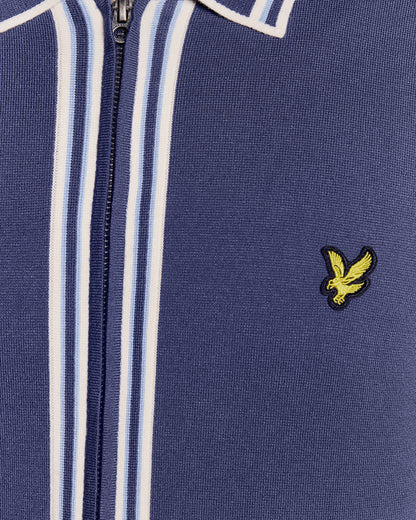 Lyle & Scott Tipped Mens Knitted Full Zip Jacket - Y125 Rich Navy
