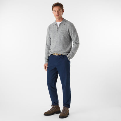 Oliver Sweeney Killala Mens Alpaca Wool Blend Quarter Zip Jumper - Grey