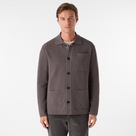 Oliver Sweeney Kingsbridge Mens Combed Cotton Overshirt - Mole
