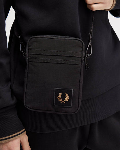 Fred Perry Nylon Badge Small Side Bag - Black 102