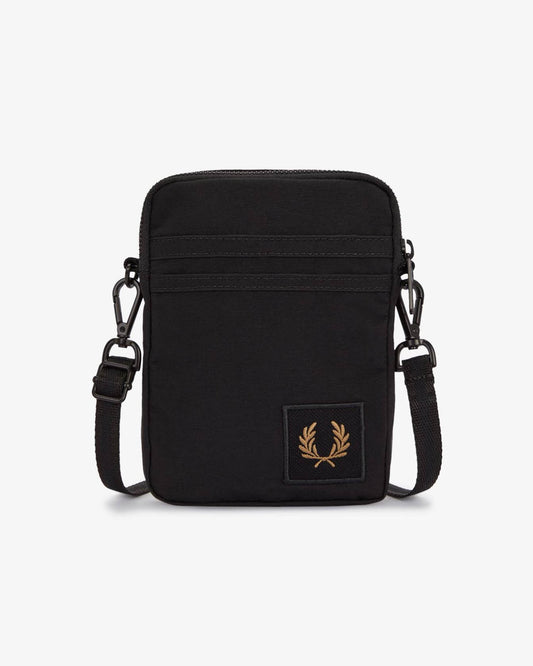Fred Perry Nylon Badge Small Side Bag - Black 102