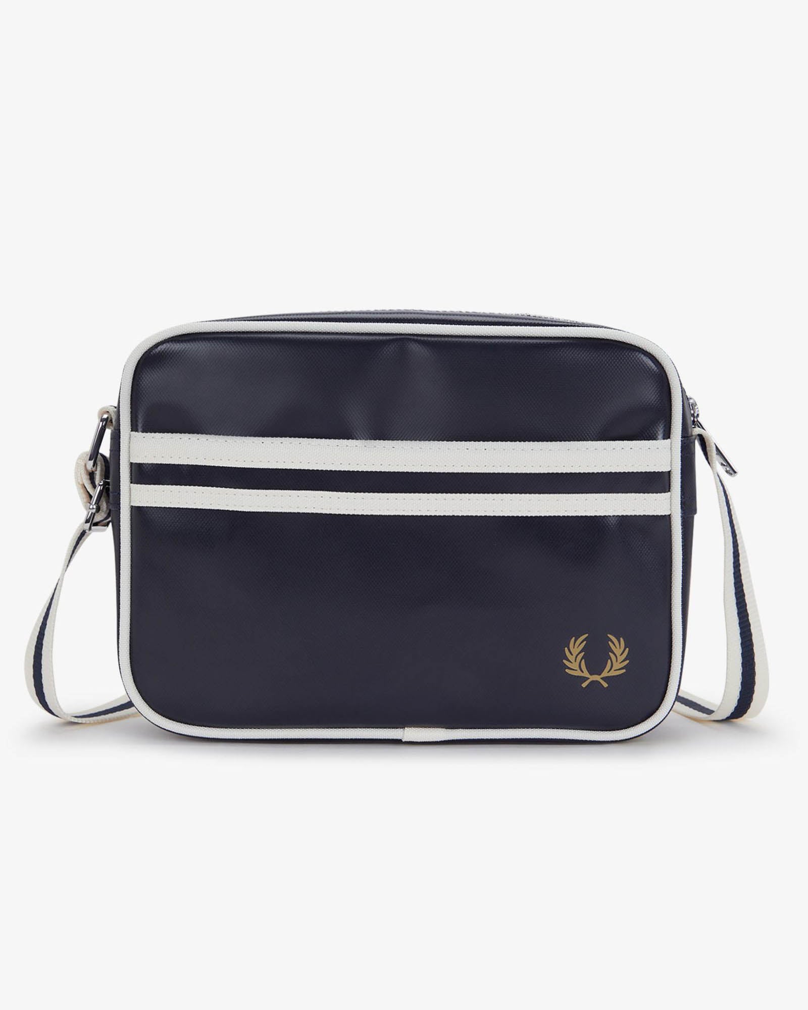 Fred Perry Classic Mini Shoulder Bag - Navy/Ecru 635 | CHO | Designer Unisex Shoulder Bags