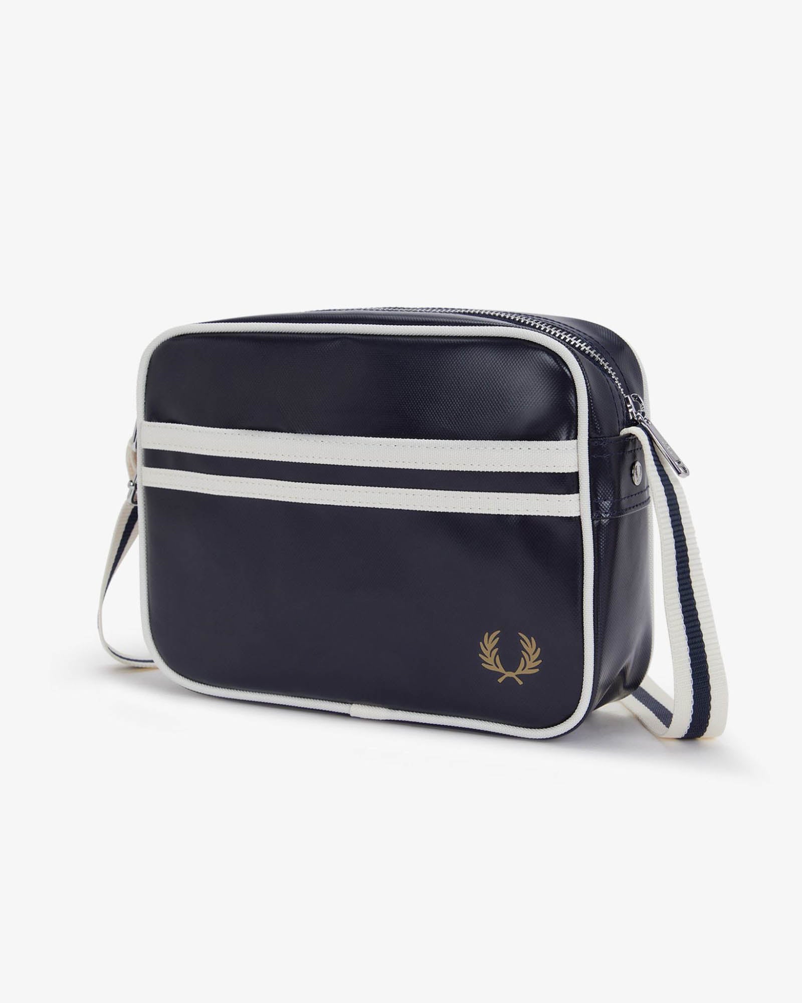 Fred Perry Classic Mini Shoulder Bag - Navy/Ecru 635 | CHO | Designer Unisex Shoulder Bags