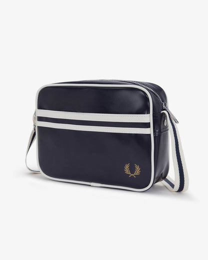 Fred Perry Classic Mini Shoulder Bag - Navy/Ecru 635 | CHO | Designer Unisex Shoulder Bags