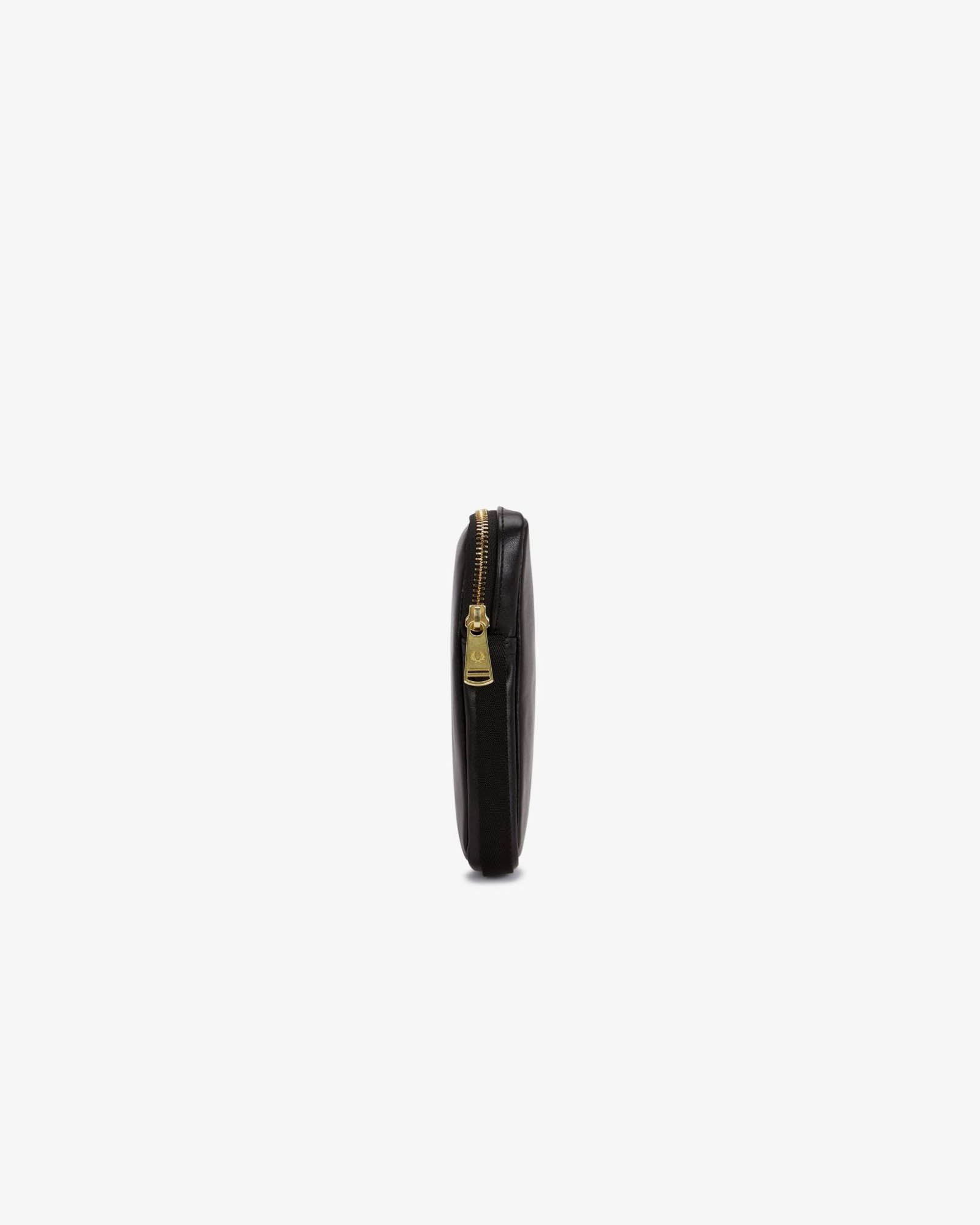 Fred Perry Mens Smooth Leather Small Side Bag - Black 102 | CHO | Designer Mens Bags