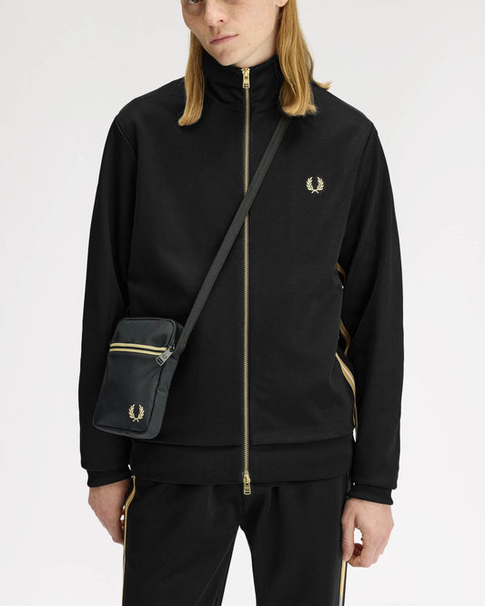 Fred Perry Mens Tipped Tape Small Side Bag - Black 102