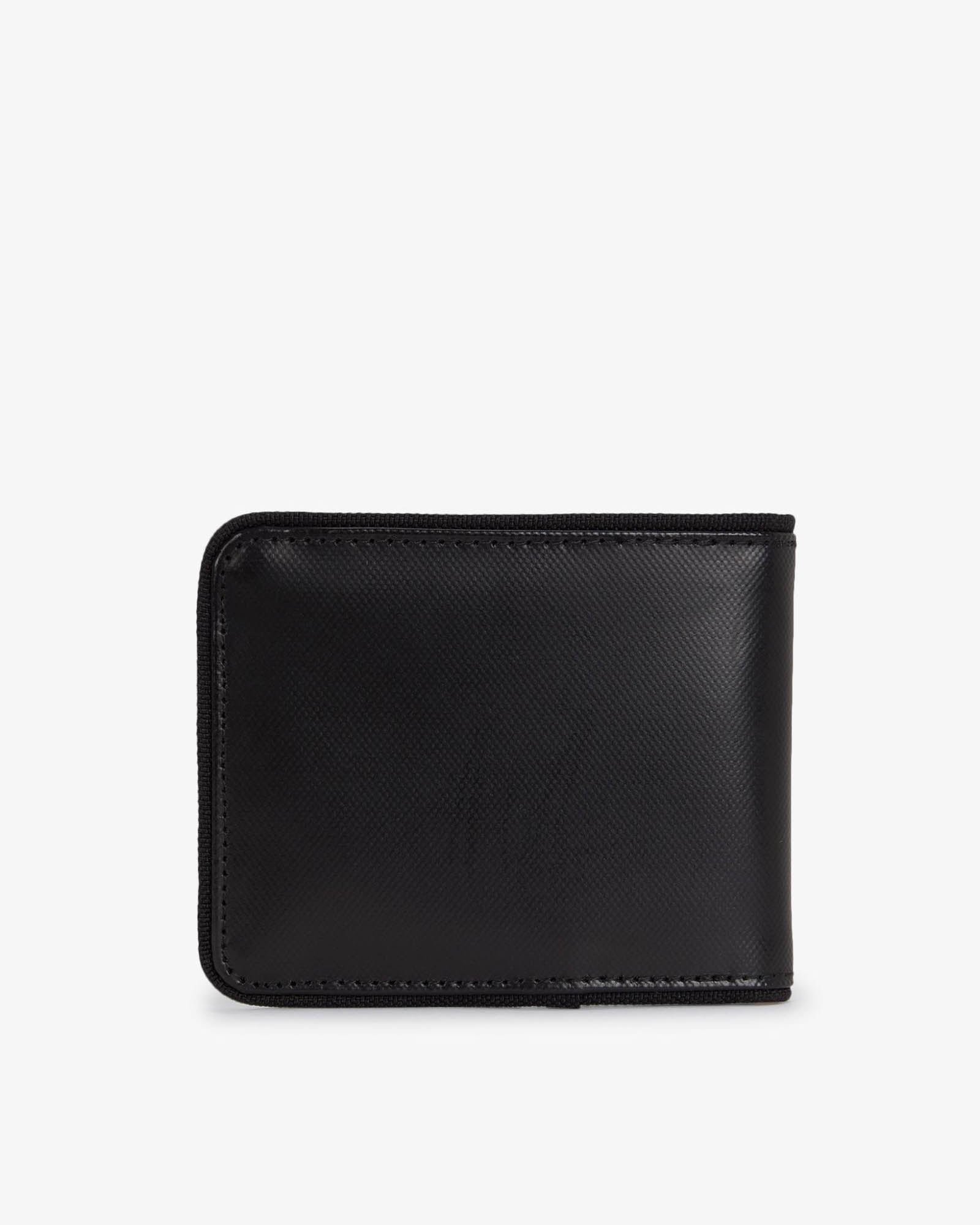 Fred Perry Mens Tonal Coated Polyester Billfold - Black/Gold 774 front
