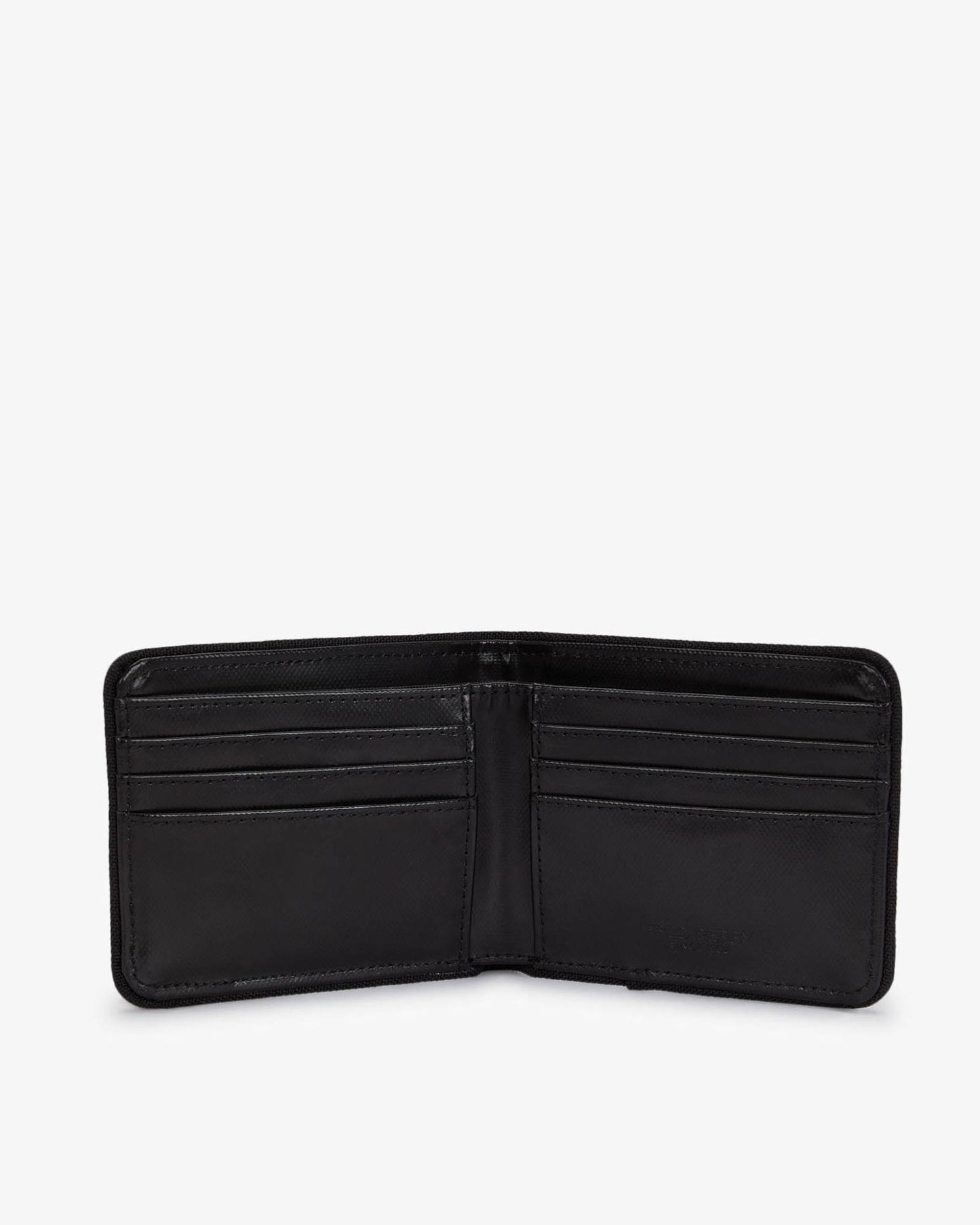Fred Perry Mens Tonal Coated Polyester Billfold - Black/Gold 774 open