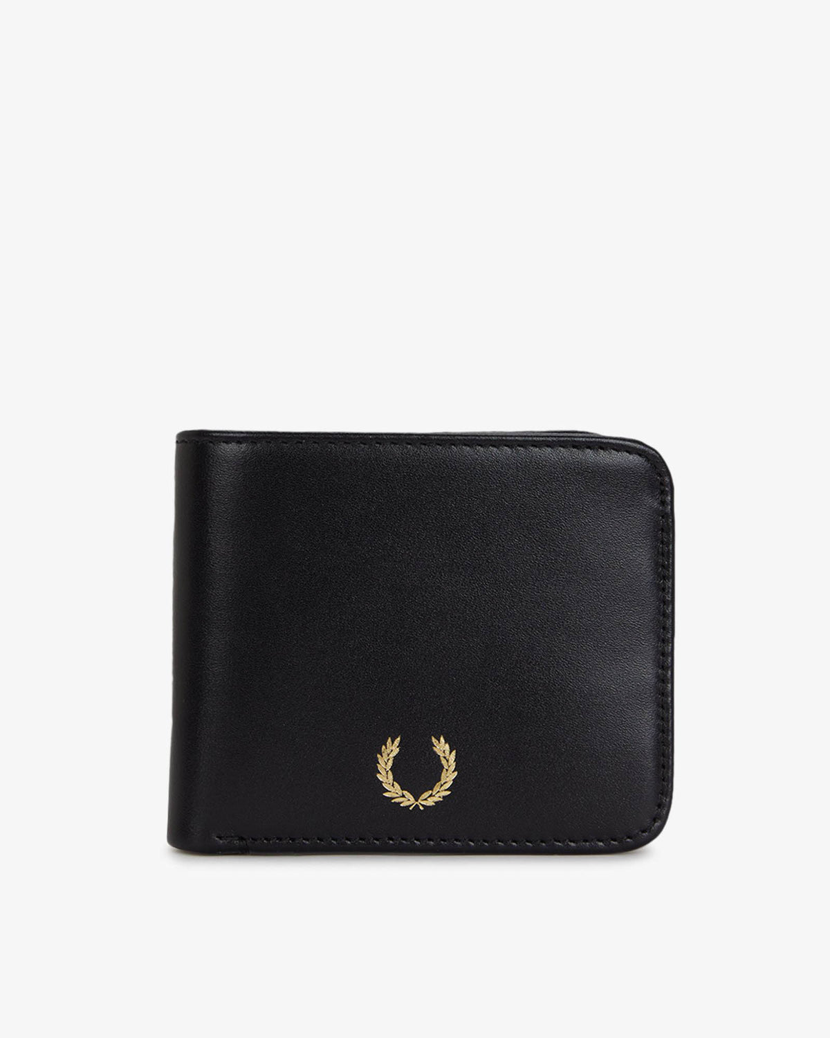 Fred Perry Mens Smooth Leather Billfold Wallet - Black 102 front