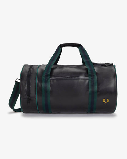 Fred Perry Recycled Polyester Classic Barrel Bag - Navy/Grassroots 83A | CHO | Designer Mens Bags