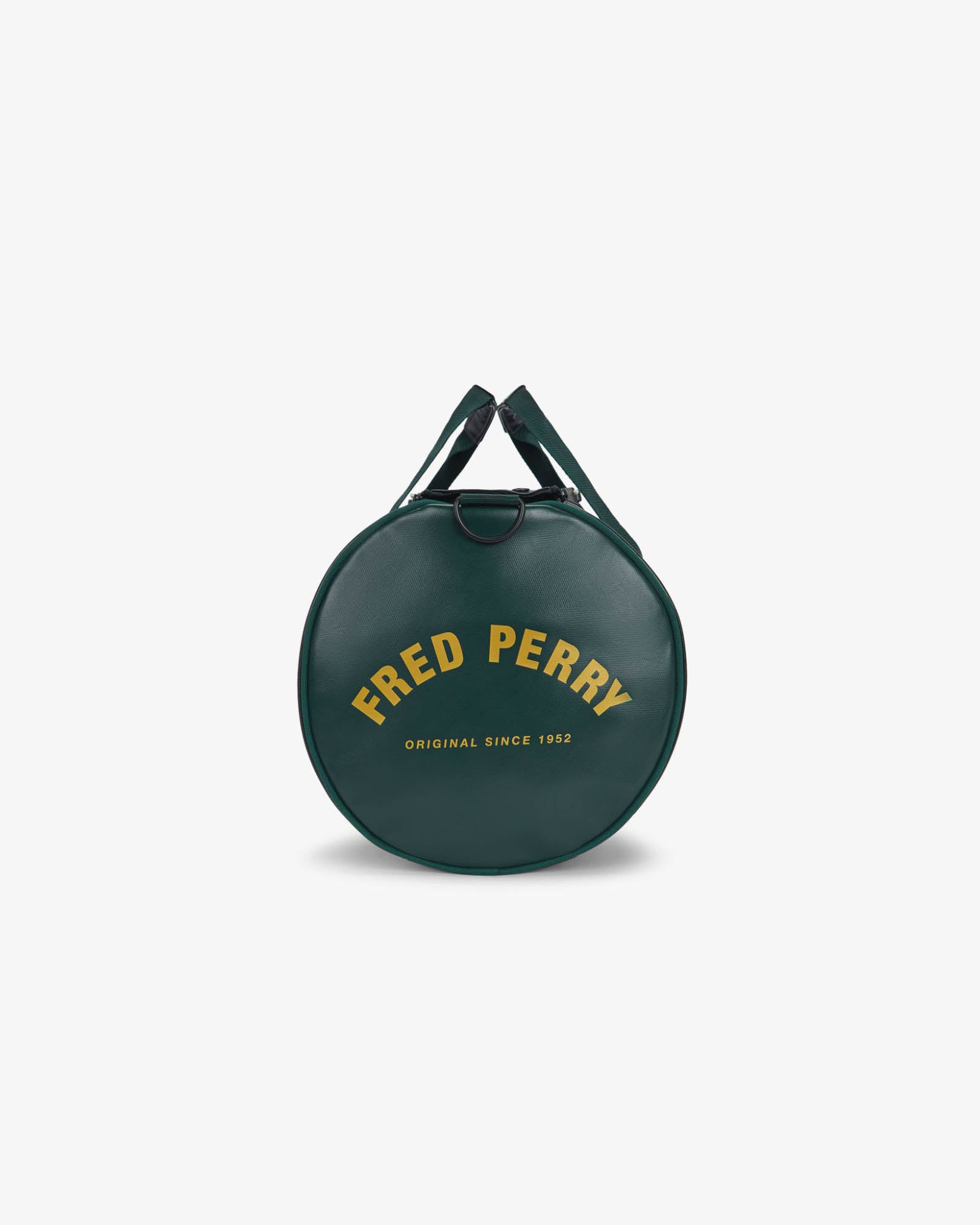 Fred Perry Recycled Polyester Classic Barrel Bag - Navy/Grassroots 83A | CHO | Designer Mens Bags